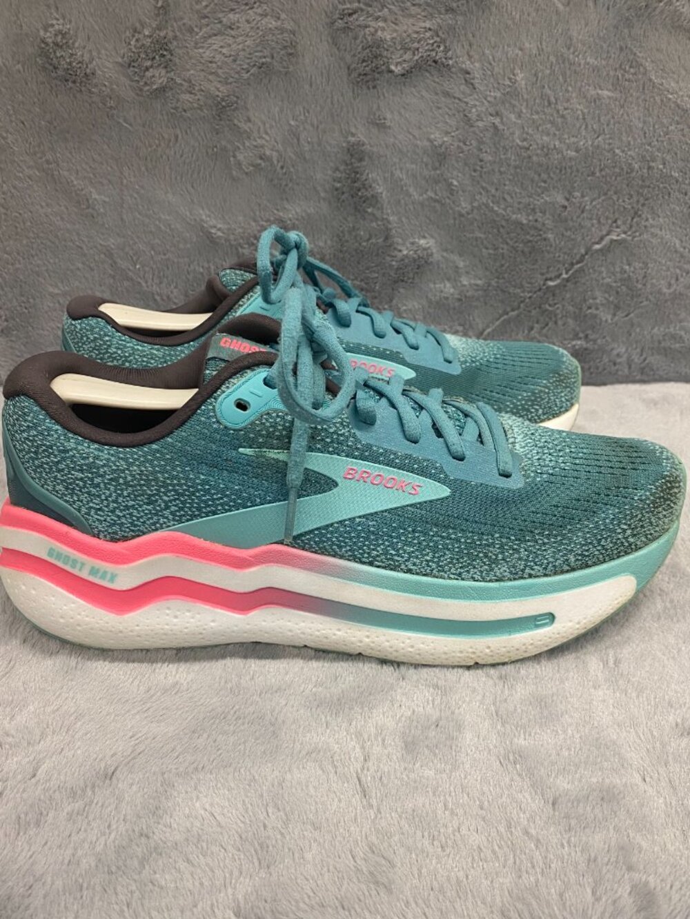 Brooks Ghost Max 2 Womens Teal Pink Athletic Running Shoes Womens Size 10 - Picture 4 of 15